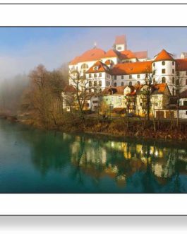 Kloster Sankt Mang und Lech im Nebel 1 F4 Framed Bilder