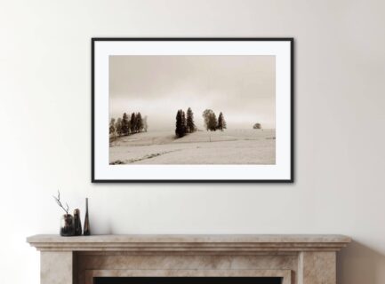 Winterlandschaft, Hopfen am See 1 F4 Sepia, Framed Bilder