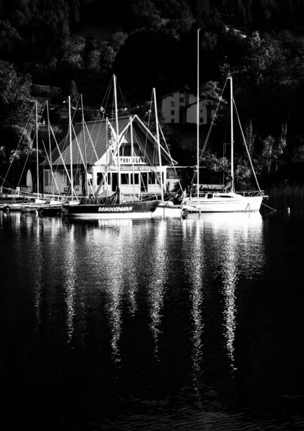 Foto im Hafen bei Sonnenuntergang Hochwertige Fotodrucke