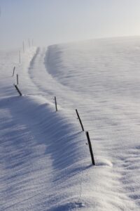 Verschneite Pfad im Allgäu