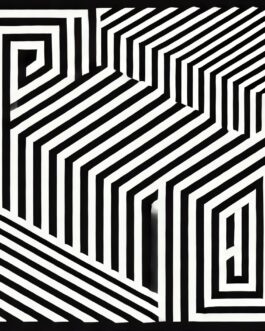 Geometrische Illusion – Schwarz-Weiß Op-Art