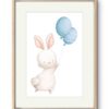 Hase mit blauen Ballons