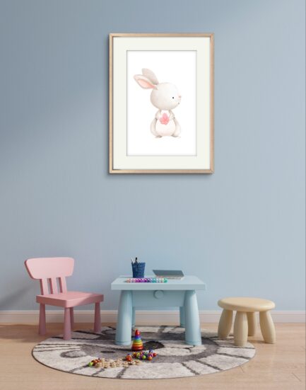 Rabbit with a flower kids decoration