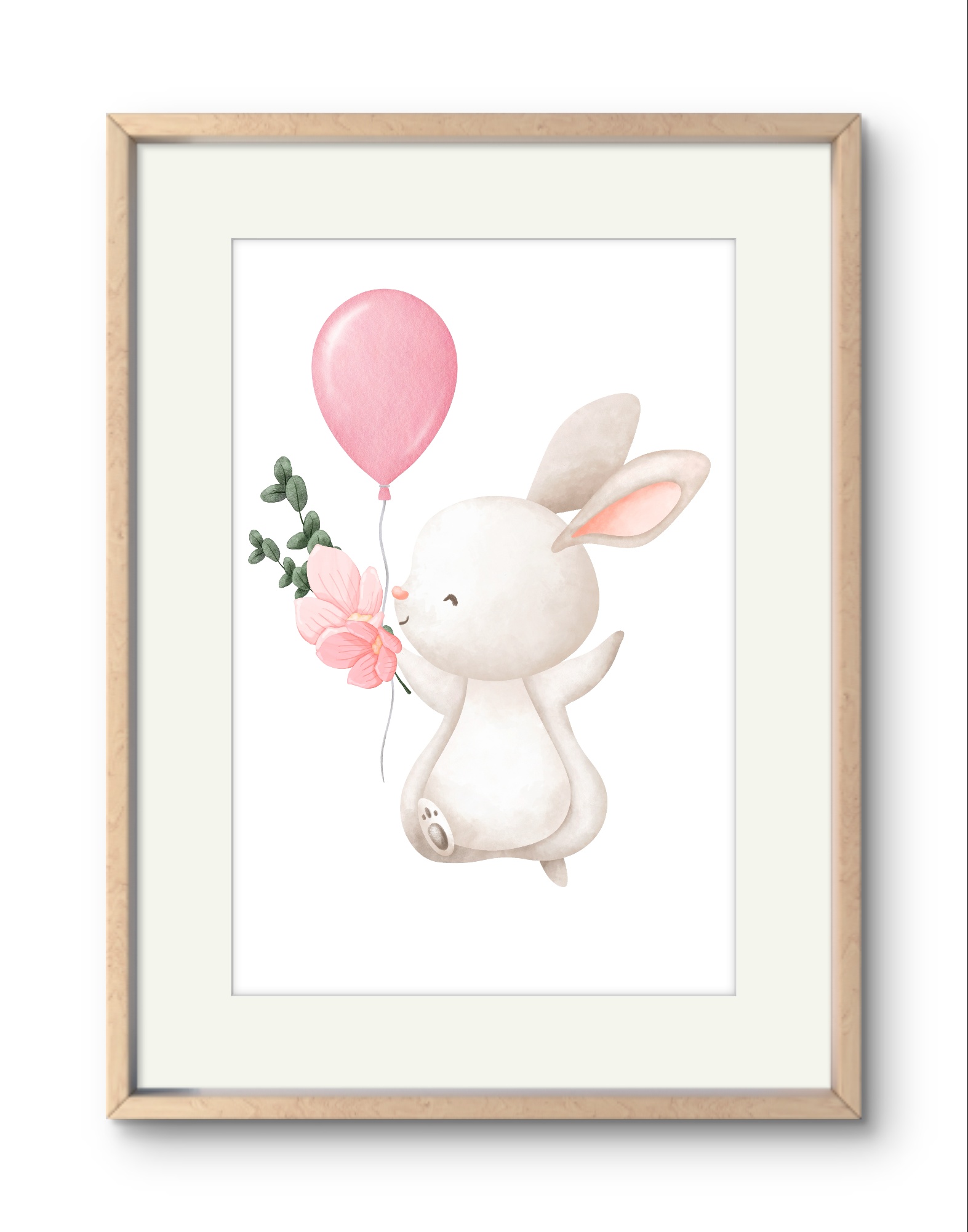 Fröhlicher Hase mit Ballon