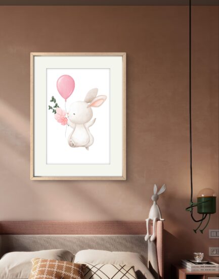 Happy bunny with balloon