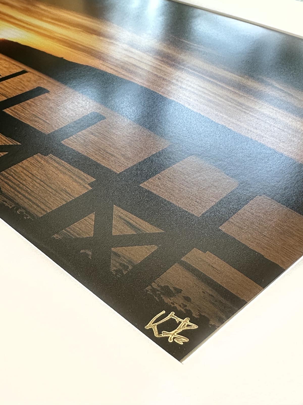 Holzsteg am Bodensee bei Sonnenuntergang - Hahnemühle Sustainable Photo Satin 4 Bodensee bei Sonnenuntergang